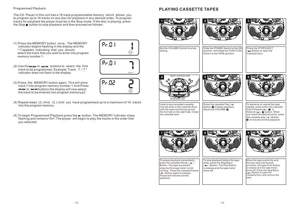 Playing cassette tapes | Curtis SRCD-4400 User Manual | Page 7 / 9