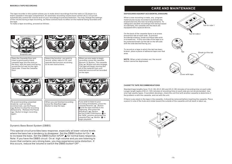 Care and maintenance | Curtis SRCD-4400 User Manual | Page 8 / 9