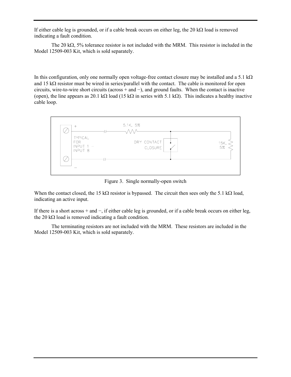 Mode 2: idc single normally-open (n.o.) switch | GAI-Tronics 379-001 Monitored Relay Module (MRM) Station User Manual | Page 5 / 10