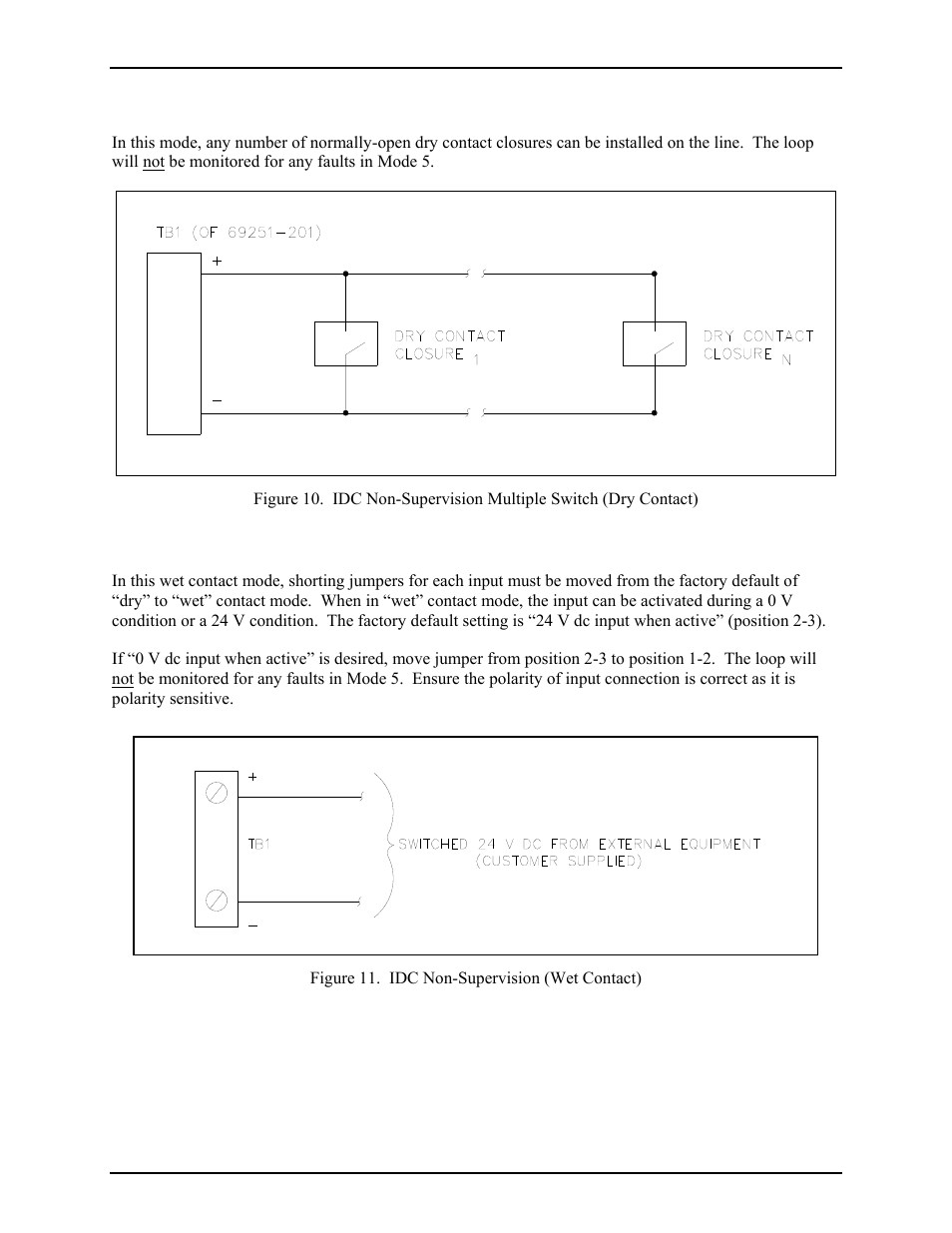 Mode 5: idc non-supervision (wet contact) | GAI-Tronics 12579-003 Monitored Relay Module (MRM) User Manual | Page 12 / 17