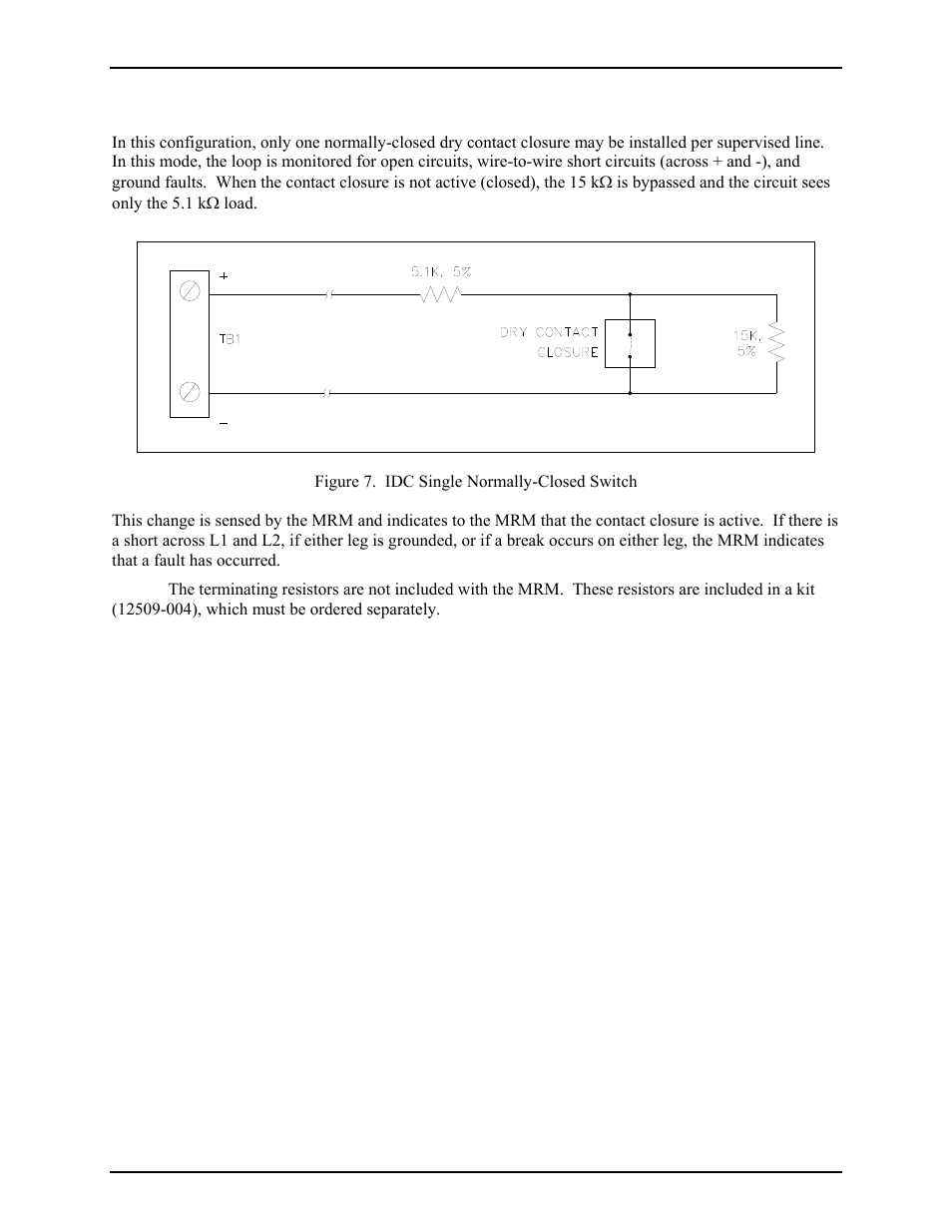 Mode 3: idc single normally-closed (n.c.) switch | GAI-Tronics 12579-003 Monitored Relay Module (MRM) User Manual | Page 9 / 17