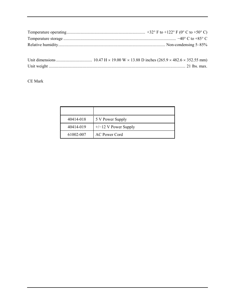 Replacement parts | GAI-Tronics 10457-040 Full Backplane Card Rack Assembly User Manual | Page 5 / 6