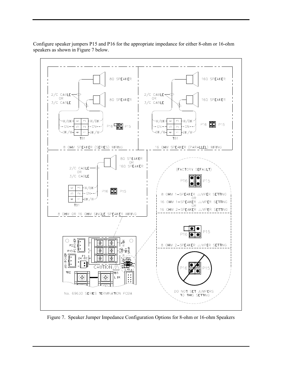 Speaker jumper impedance configuration | GAI-Tronics ICS  Hazardous Area Page/Party Stations User Manual | Page 10 / 34