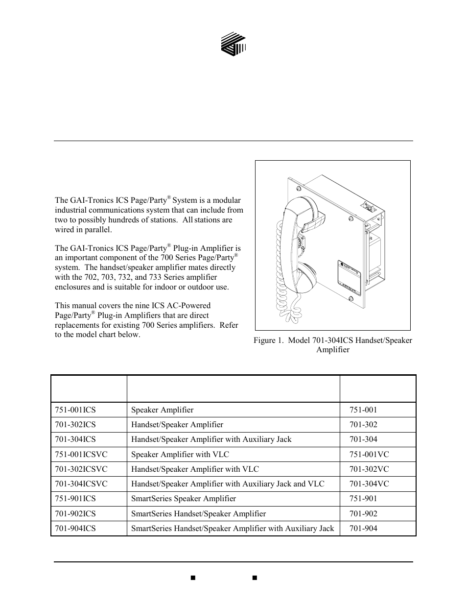 General information, Product overview, Model chart | Plug-in amplifiers | GAI-Tronics 701-302ICS ICS AC-Powered Page/Party Plug-in Amplifiers User Manual | Page 3 / 23