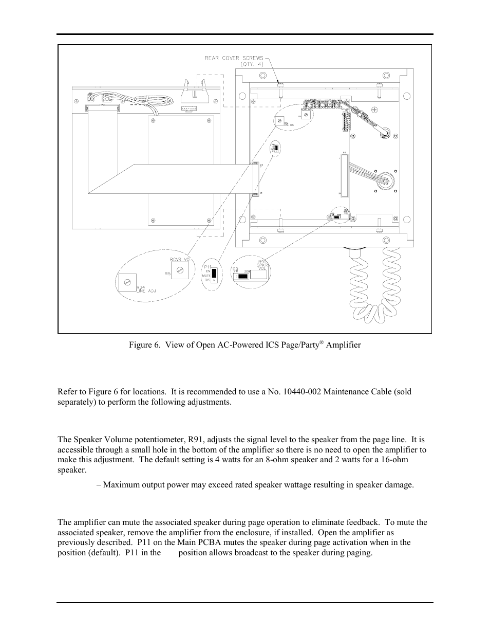 Speaker settings and adjustments, Speaker volume, Speaker mute | GAI-Tronics 701-302ICS ICS AC-Powered Page/Party Plug-in Amplifiers User Manual | Page 7 / 23
