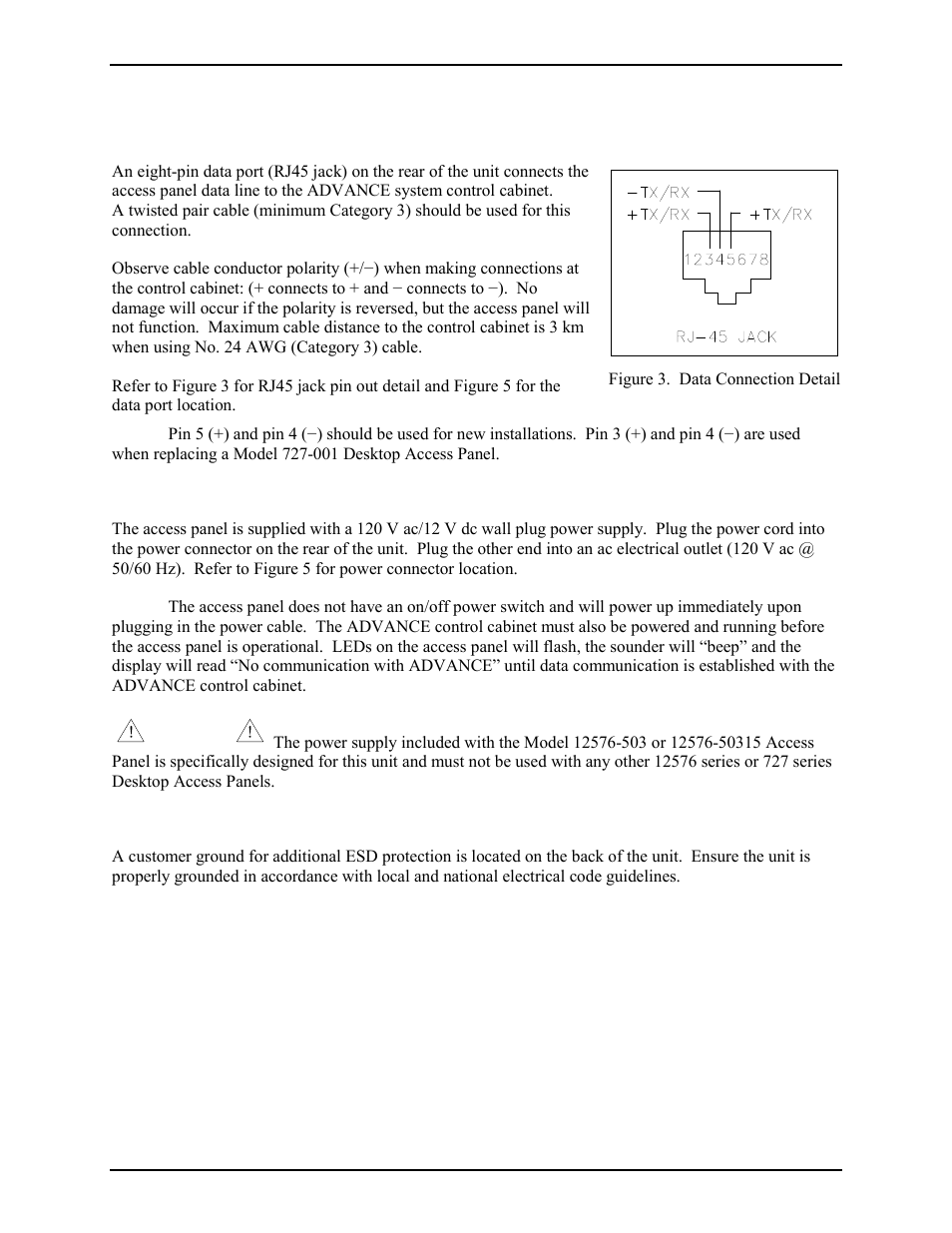Field wiring, Data (tx/rx), Power | Ground | GAI-Tronics 12576-50315 Desktop Access Panel with LCD Display User Manual | Page 4 / 14