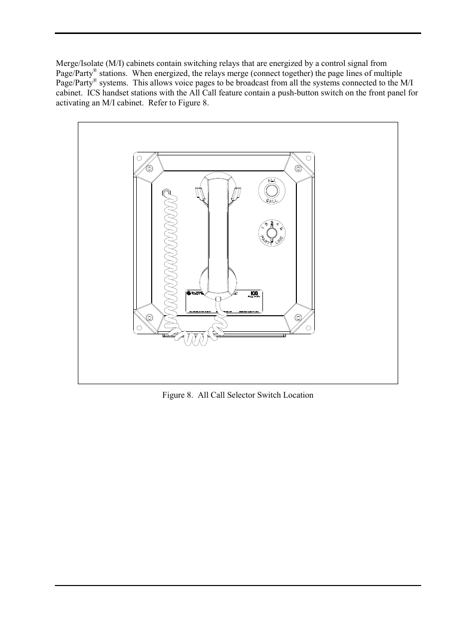 All call paging utilizing a merge/isolate cabinet | GAI-Tronics ICS Zone 2/22 Weatherproof Page/Party Station User Manual | Page 16 / 36