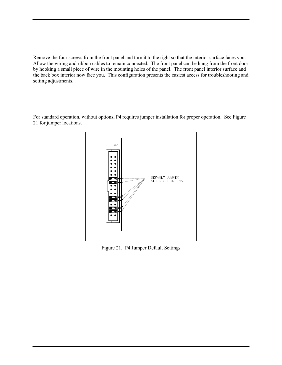 Troubleshooting, Opening the station, Jumper settings | P4 standard jumper configuration | GAI-Tronics ICS Zone 2/22 Weatherproof Page/Party Station User Manual | Page 28 / 36