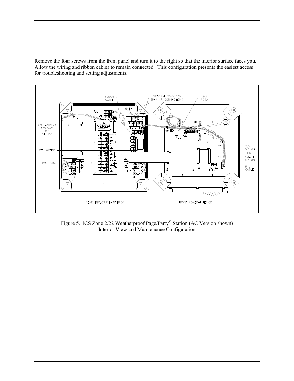 Settings and adjustments, Opening the station | GAI-Tronics ICS Zone 2/22 Weatherproof Page/Party Station User Manual | Page 8 / 36