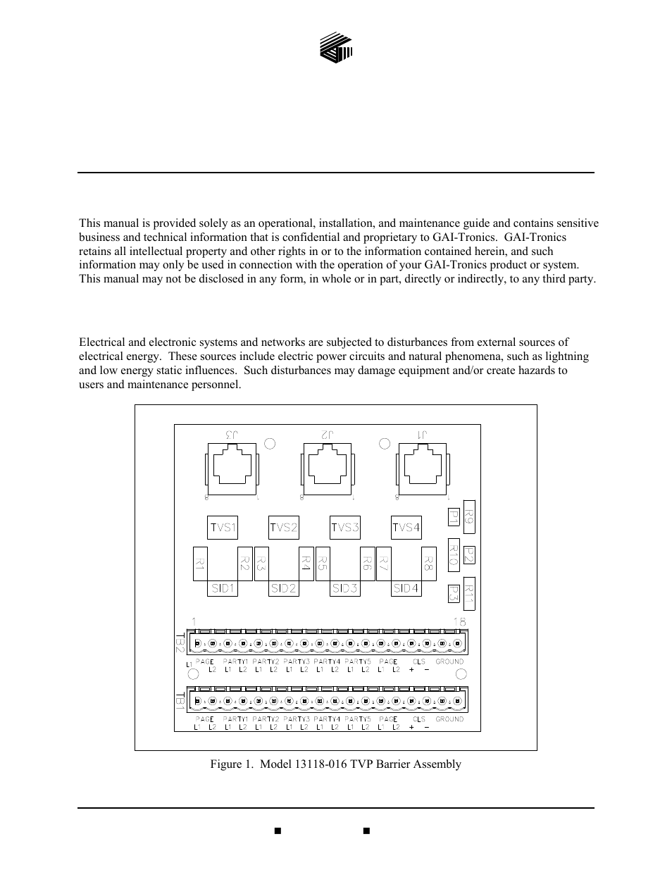 GAI-Tronics 113118-116 Modular TVP Barrier Assembly User Manual | 4 pages