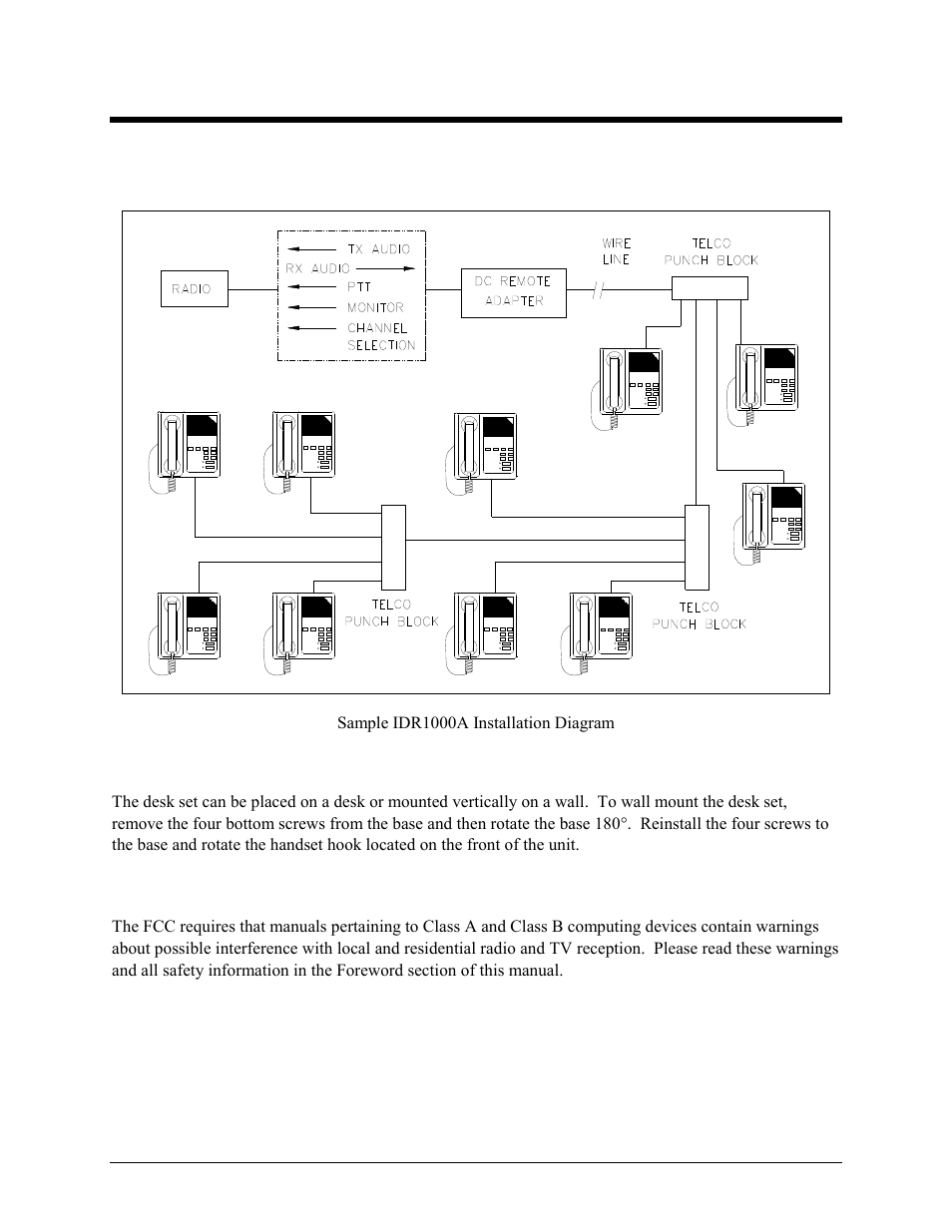 Installation, Planning the installation, Mounting | Fcc interference warnings | GAI-Tronics IDR1000A DC Remote User and Installation Manual User Manual | Page 15 / 38