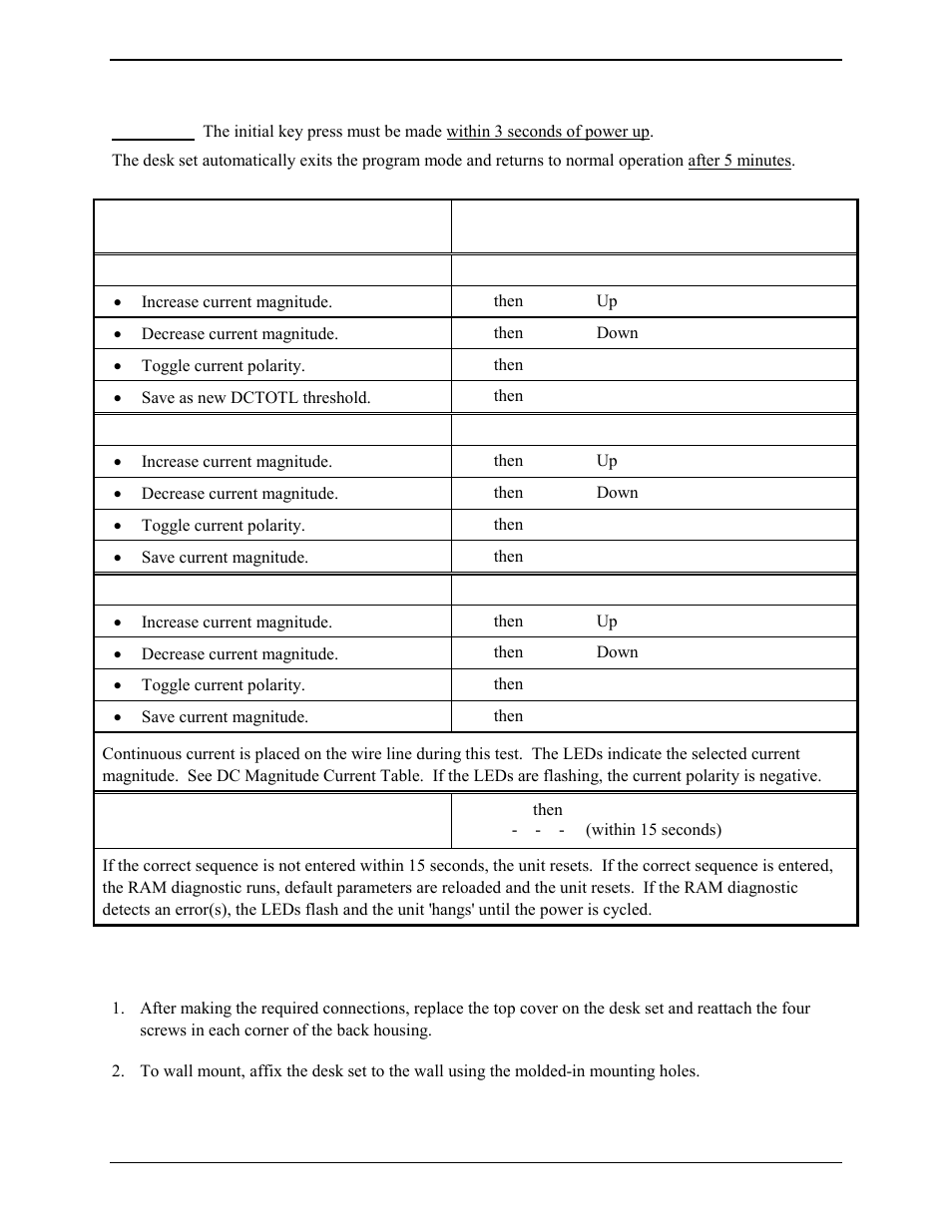 Programming mode, Desk set reassembly | GAI-Tronics IDR1000A DC Remote User and Installation Manual User Manual | Page 22 / 38