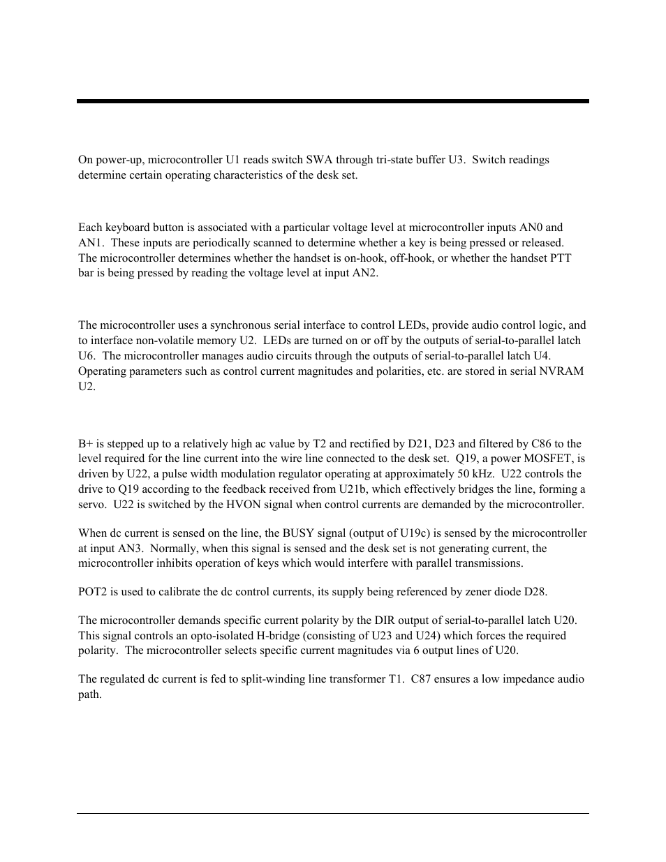 Theory of operation, Digital circuits, Analog-to-digital conversions | Serial peripheral interface, Dc current generation | GAI-Tronics IDR1000A DC Remote User and Installation Manual User Manual | Page 23 / 38
