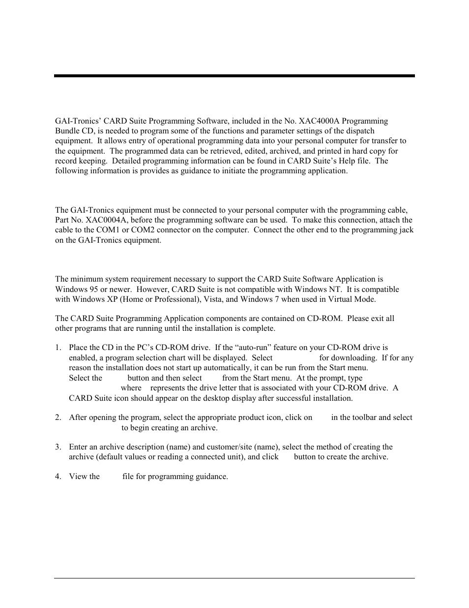 Card suite programming software, General description, Connection | Installation | GAI-Tronics ITR2000A Tone Remote Deskset User and Installation Manual User Manual | Page 27 / 44