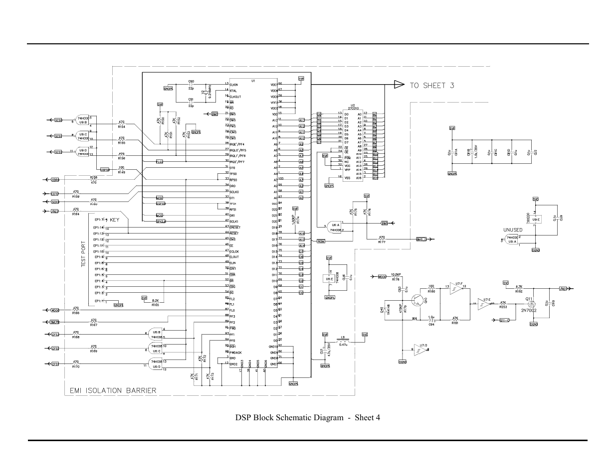 Dsp block schematic diagram - sheet 4 | GAI-Tronics ITR2000A Tone Remote Deskset User and Installation Manual User Manual | Page 39 / 44