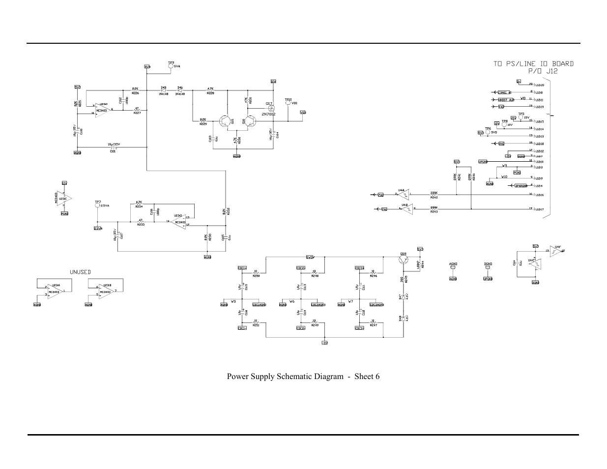 Power supply schematic diagram - sheet 6 | GAI-Tronics ITR2000A Tone Remote Deskset User and Installation Manual User Manual | Page 41 / 44
