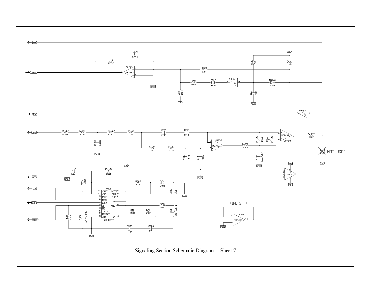 Signaling section schematic diagram - sheet 7 | GAI-Tronics ITR2000A Tone Remote Deskset User and Installation Manual User Manual | Page 42 / 44