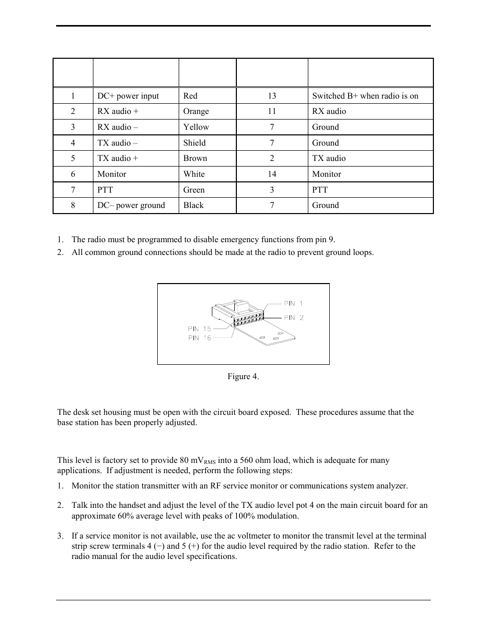 Settings and adjustments, Transmit level adjustment | GAI-Tronics ILD1000A Local Deskset User and Installation Manual User Manual | Page 17 / 32