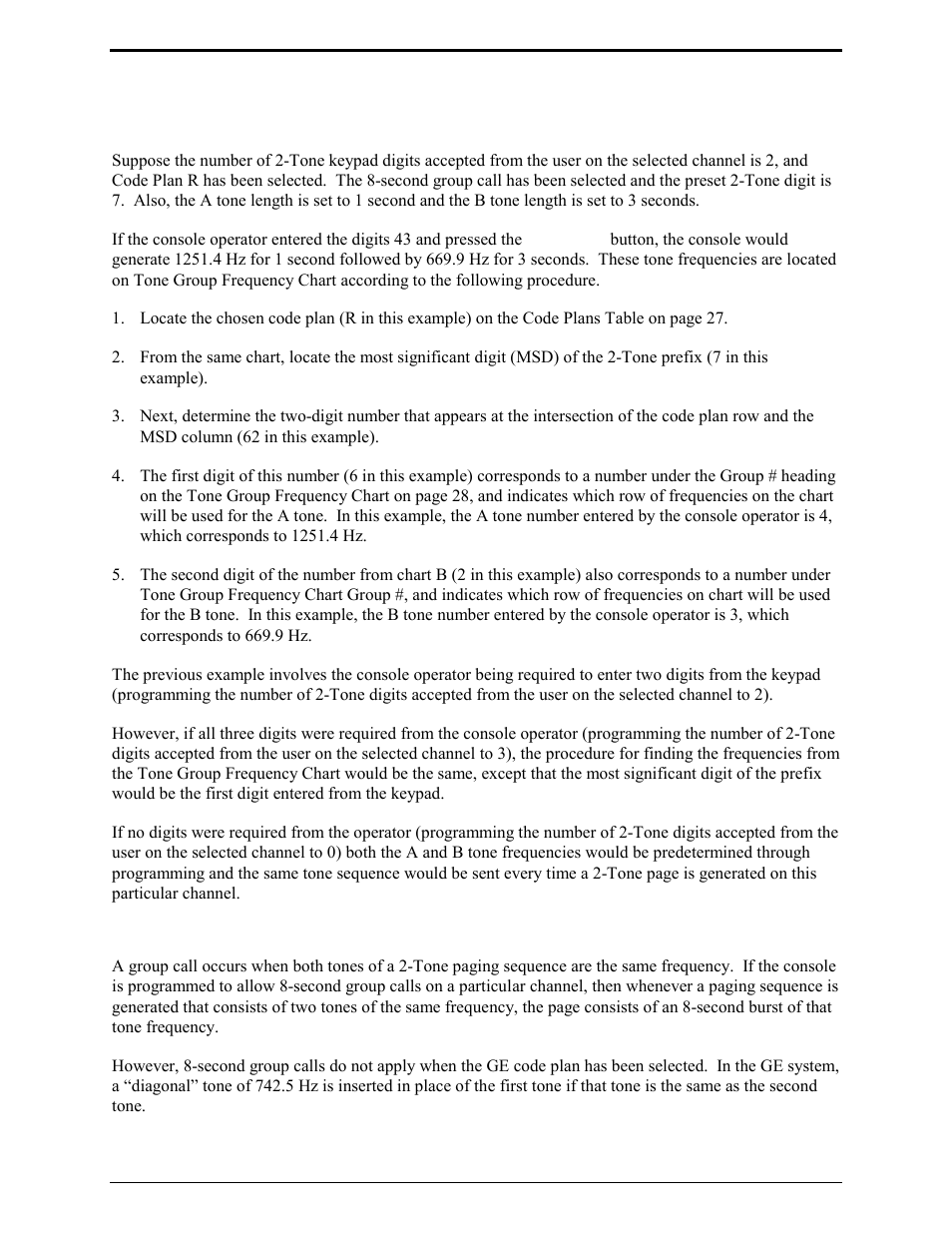 Tone paging example, Group call | GAI-Tronics IPE2500A, IPE2500A-MLS Paging Encoder / Desktop Controller User and Installatoin Manual User Manual | Page 32 / 87