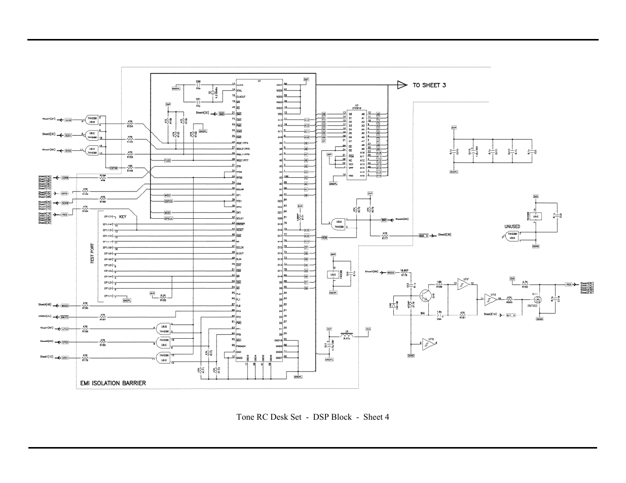Dsp block - sheet 4 | GAI-Tronics IPE2500A, IPE2500A-MLS Paging Encoder / Desktop Controller User and Installatoin Manual User Manual | Page 77 / 87