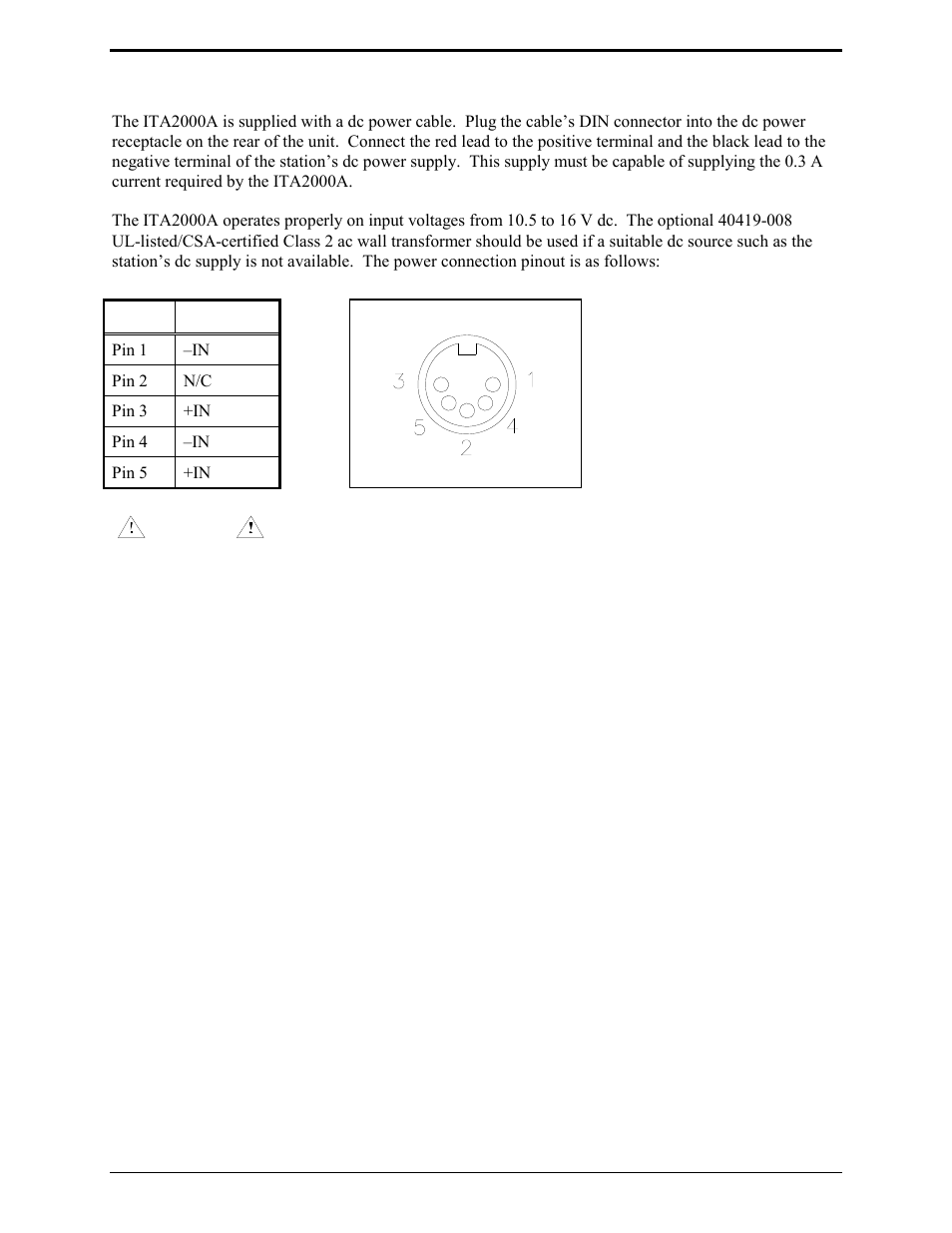 Power connections | GAI-Tronics ITA2000A ITA2000A Series Tone Remote Adapter with Scanning User and Installation Manual User Manual | Page 19 / 54