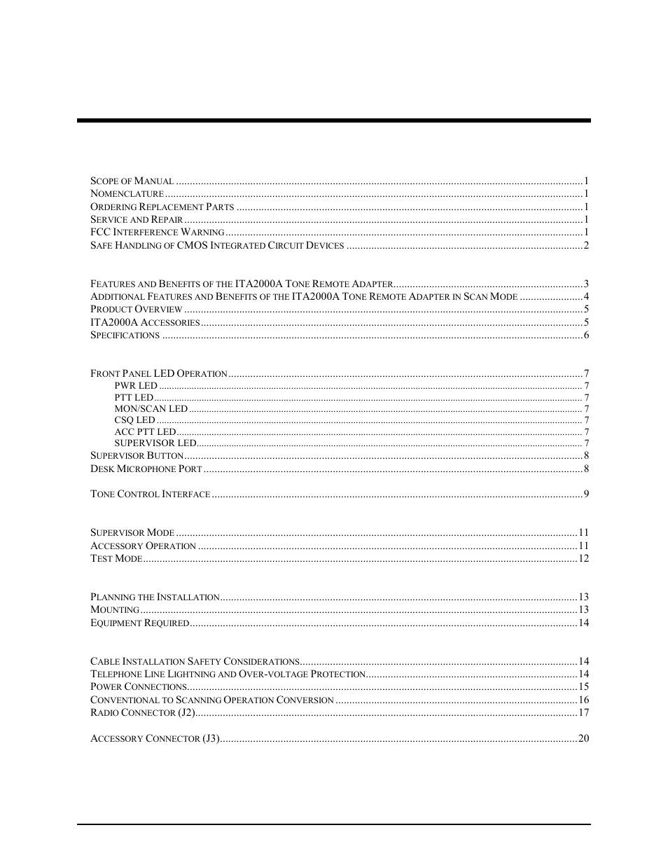 GAI-Tronics ITA2000A ITA2000A Series Tone Remote Adapter with Scanning User and Installation Manual User Manual | Page 3 / 54