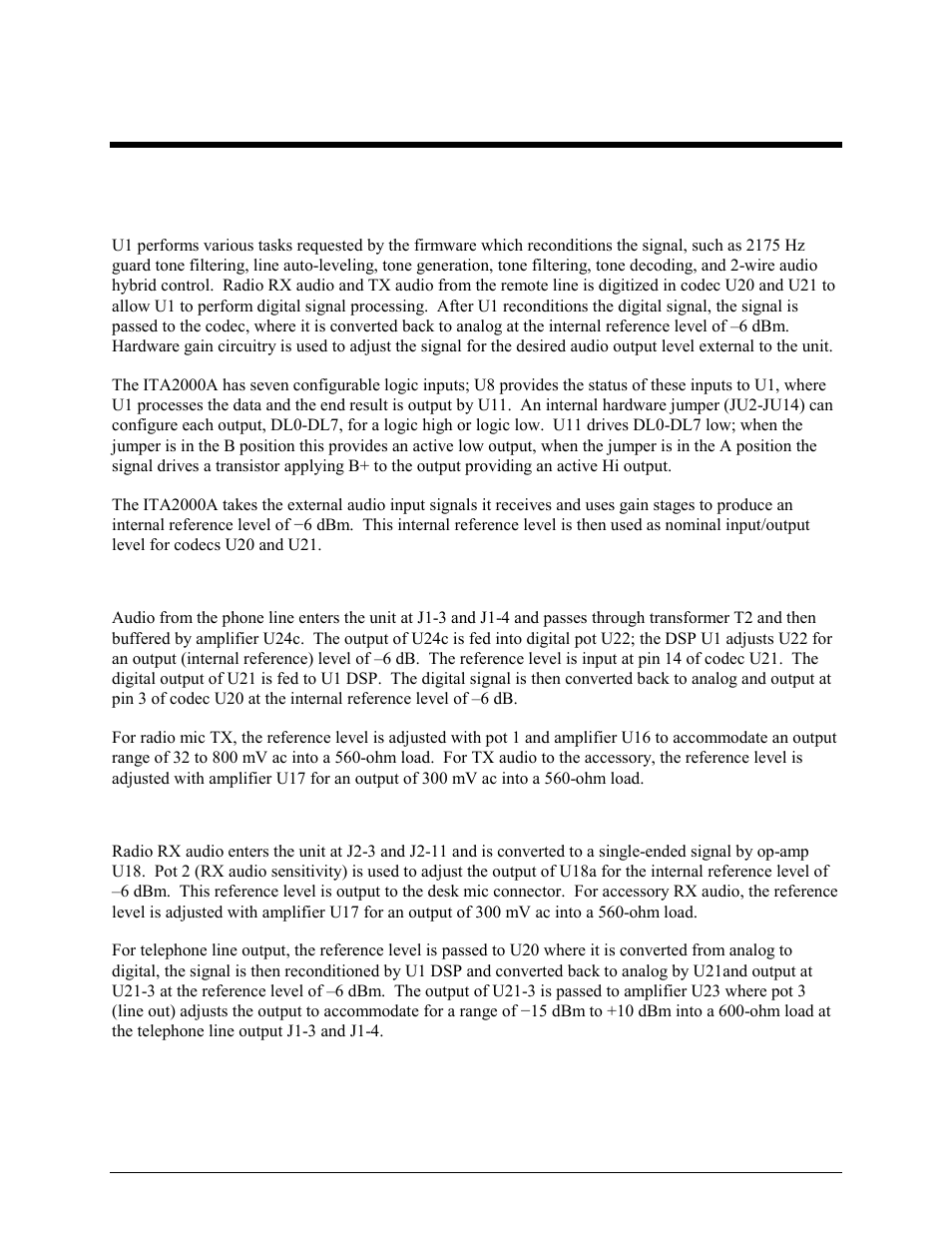 Theory of operation, Technical overview, Transmit audio | Radio audio | GAI-Tronics ITA2000A ITA2000A Series Tone Remote Adapter with Scanning User and Installation Manual User Manual | Page 39 / 54