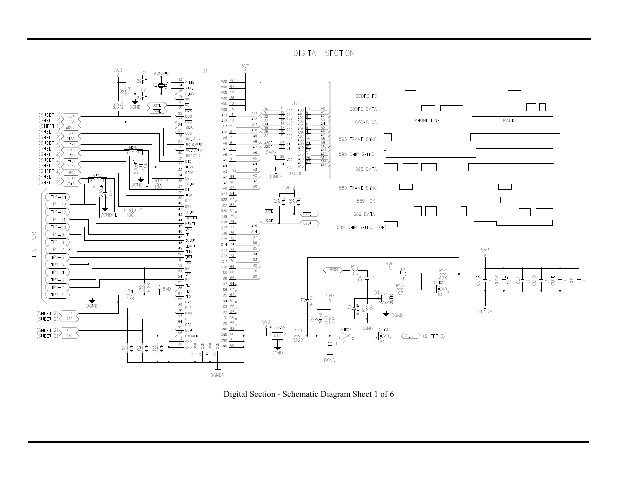 Digital section - schematic diagram sheet 1 of 6 | GAI-Tronics ITA2000A ITA2000A Series Tone Remote Adapter with Scanning User and Installation Manual User Manual | Page 46 / 54