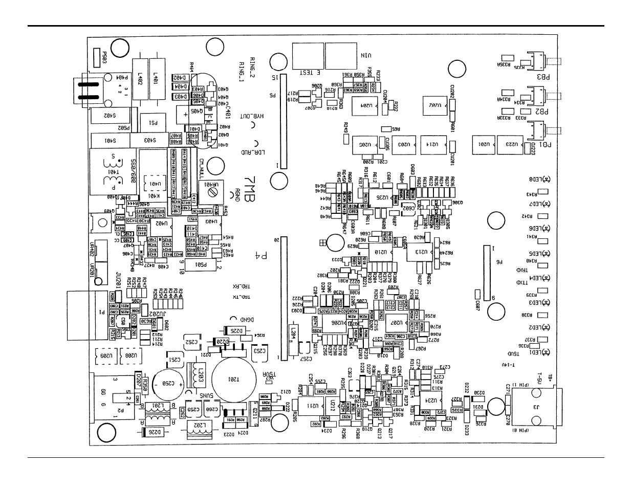 Main circuit board | GAI-Tronics MRTI 2000 (No. PL1877A) Microprocessor Radio Telephone Interconnect Installation & Service Manual User Manual | Page 168 / 172