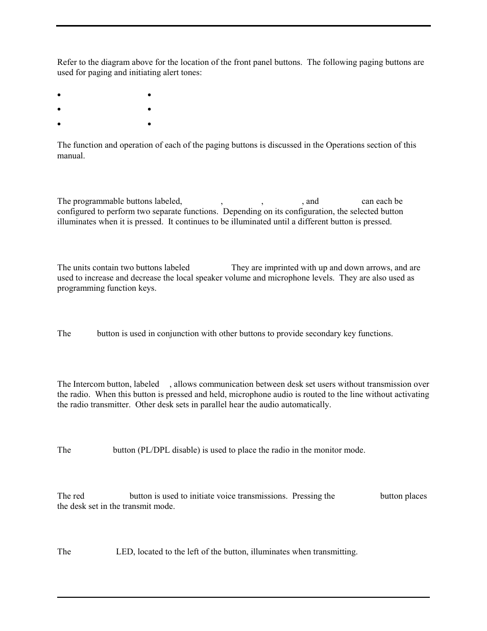 Signaling buttons, Programmable buttons, prog 1/5 through prog 4/8, Volume buttons | Lock button, Ic (intercom) button, Monitor button, Transmit button, Transmit led | GAI-Tronics L3149B C200 Advanced Deskset User Manual | Page 12 / 92