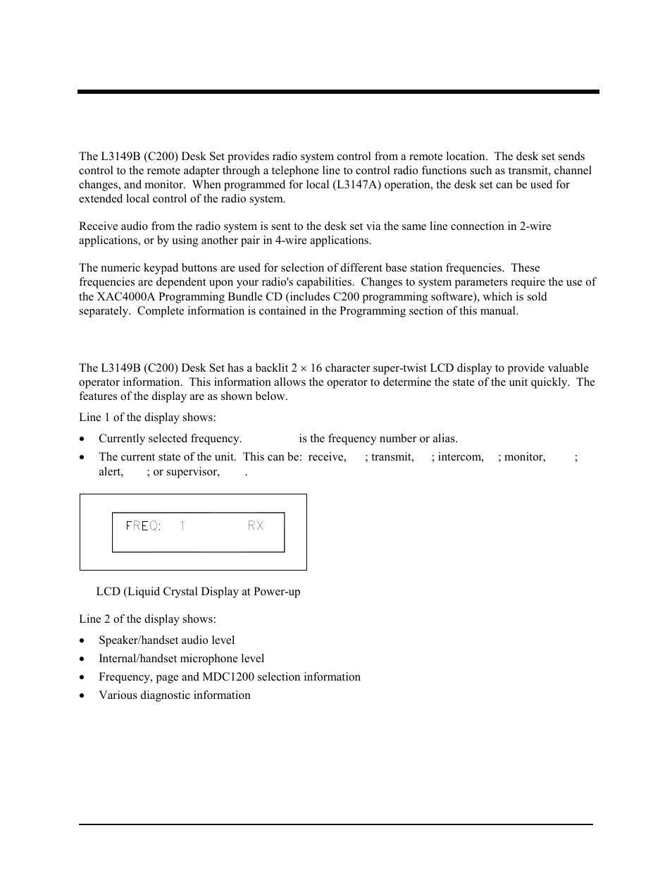 Operation, Operational description, Display | GAI-Tronics L3149B C200 Advanced Deskset User Manual | Page 15 / 92