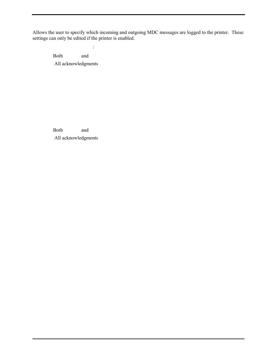 Mdc printer message settings, Print incoming messages, Print outgoing messages | GAI-Tronics L3149B C200 Advanced Deskset User Manual | Page 71 / 92