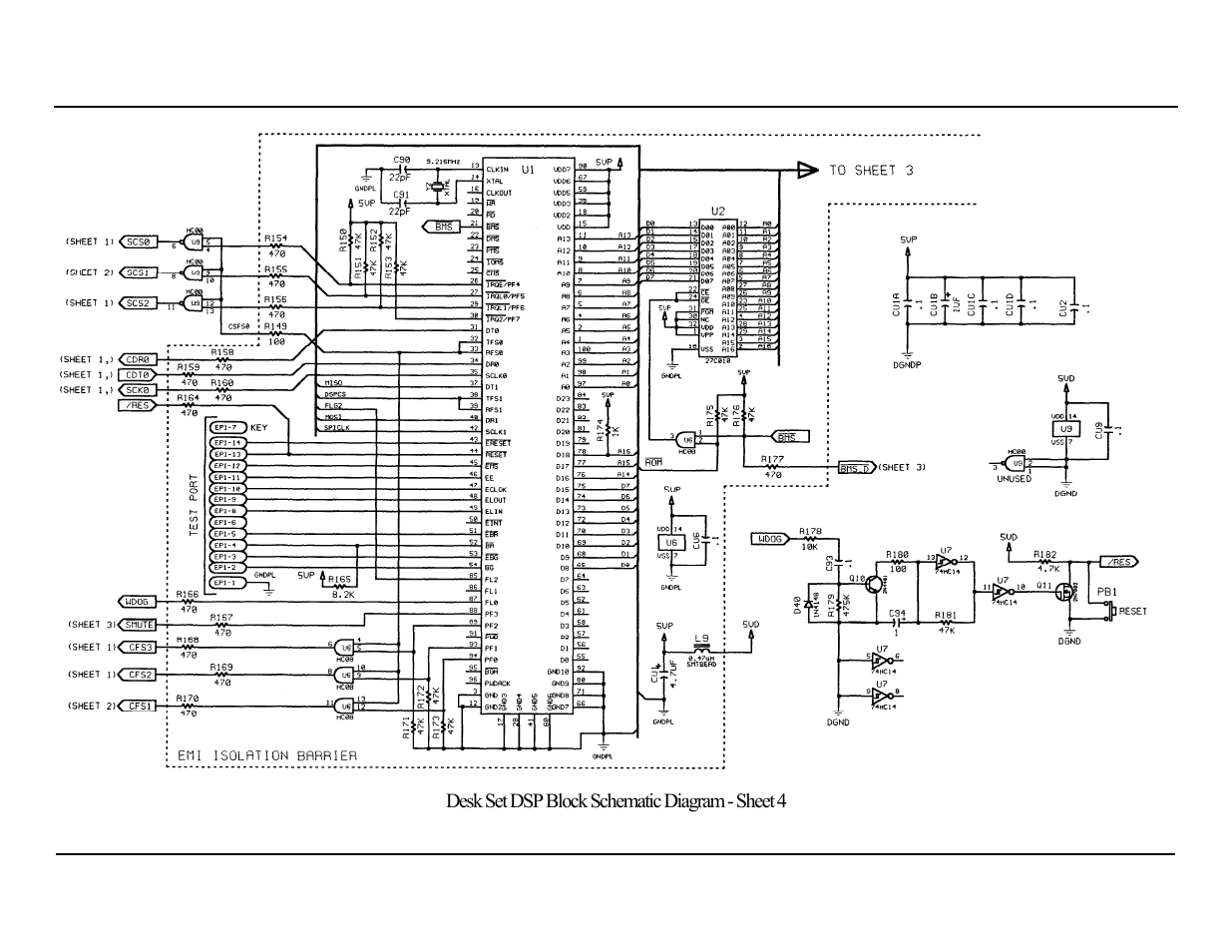 Desk set dsp block schematic diagram - sheet 4 | GAI-Tronics L3149B C200 Advanced Deskset User Manual | Page 81 / 92