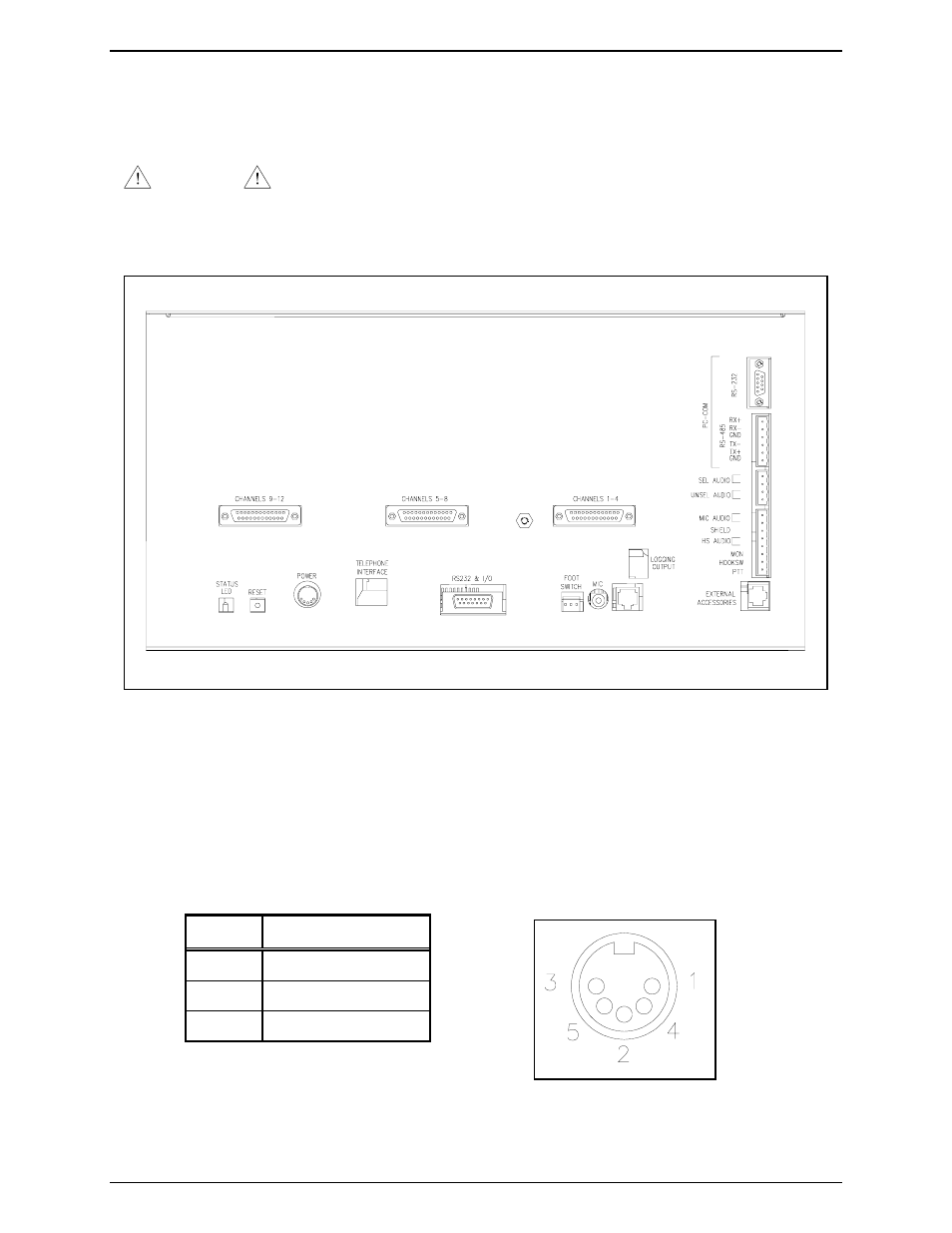 Mcu connections, Electrical interface | GAI-Tronics ICP9000 Navigator Series Console Installation and Service Manual User Manual | Page 21 / 88