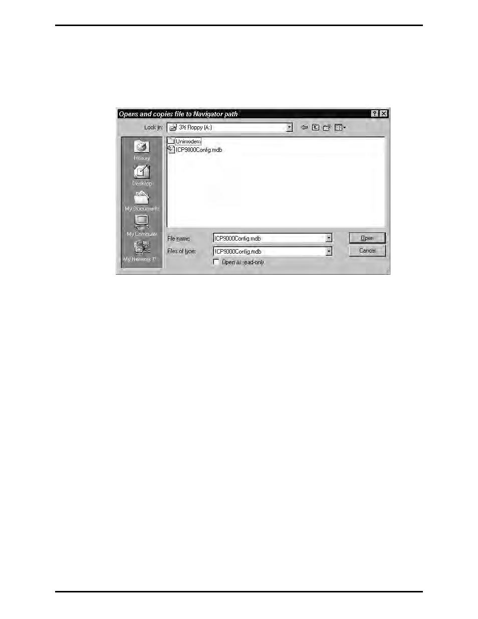Menu functions, File open | GAI-Tronics ICP9000 Navigator Series Console Operator's Manual User Manual | Page 16 / 70