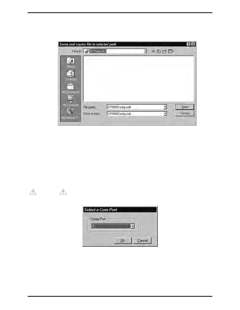 File save, File exit, Setup - select com port | GAI-Tronics ICP9000 Navigator Series Console Operator's Manual User Manual | Page 17 / 70