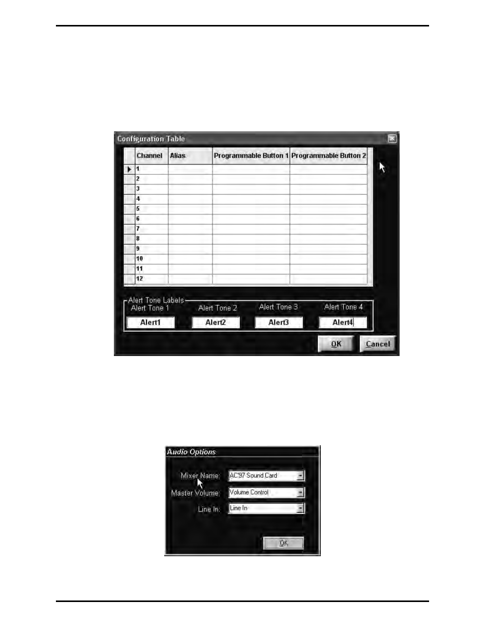 Setup - configure database, Setup - audio options | GAI-Tronics ICP9000 Navigator Series Console Operator's Manual User Manual | Page 18 / 70