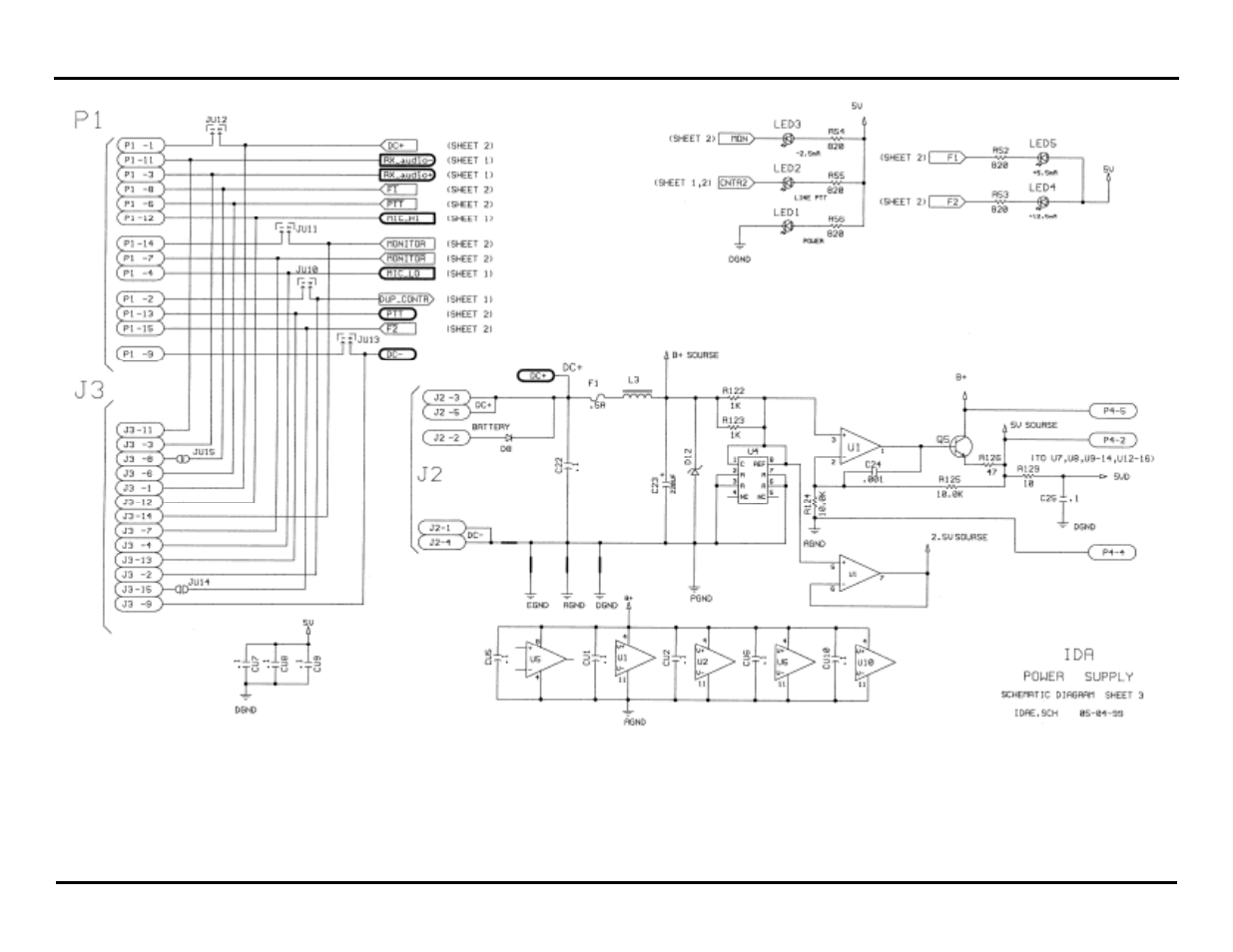 Schematic diagram - sheet 3 | GAI-Tronics IDA1000A DC Remote Adapter Installation and Service Manual User Manual | Page 32 / 36