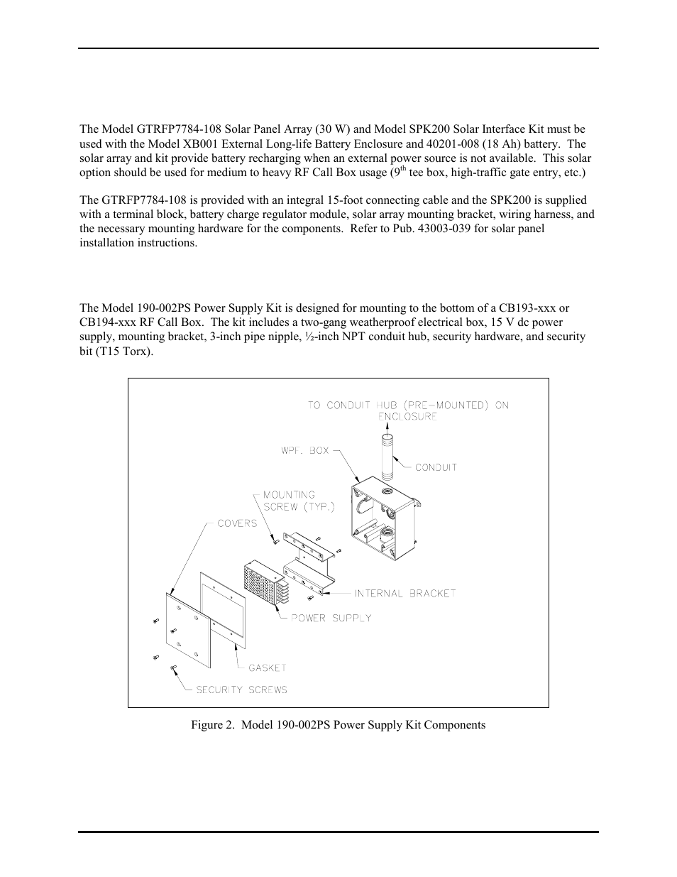 002ps power supply kit | GAI-Tronics CB193-001 Call Boxes User Manual | Page 21 / 53