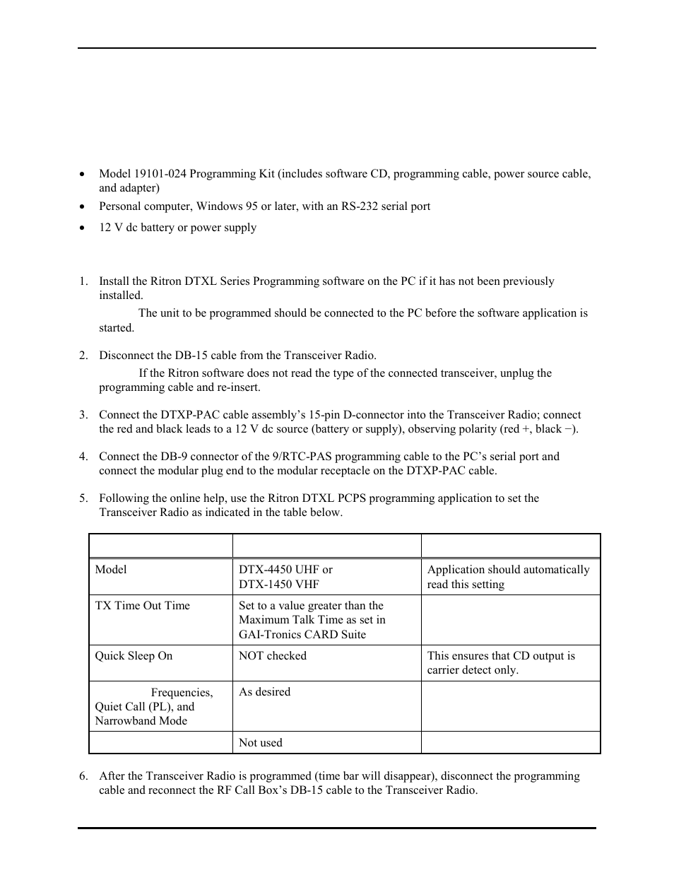 Required equipment, Programming | GAI-Tronics CB193-001 Call Boxes User Manual | Page 43 / 53