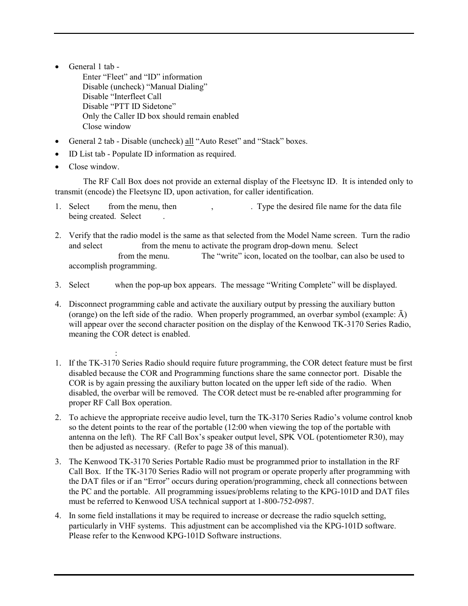 Fleetsync (if utilized) | GAI-Tronics CB193-001 Call Boxes User Manual | Page 47 / 53
