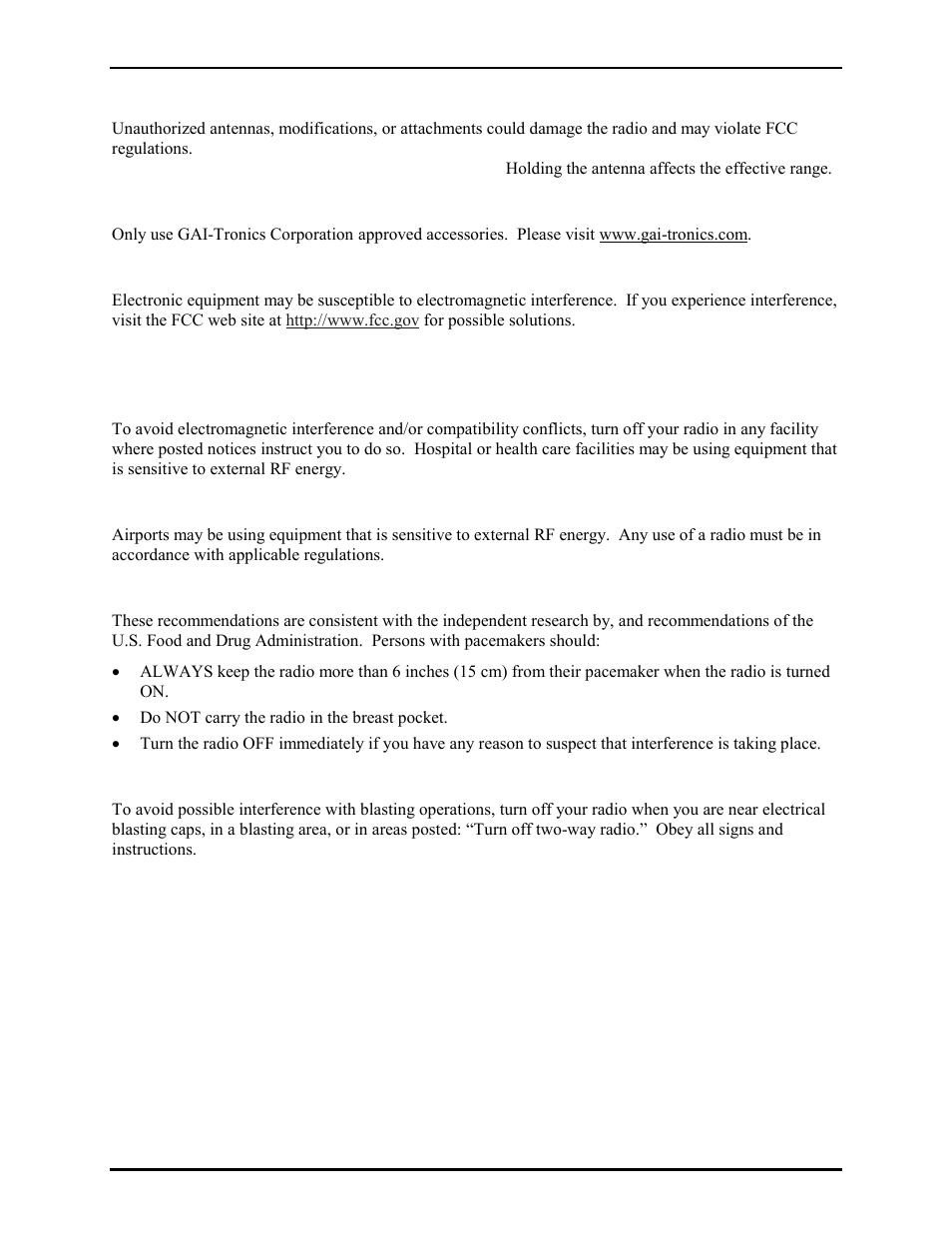 Operational cautions | GAI-Tronics CB193-001 Call Boxes User Manual | Page 9 / 53