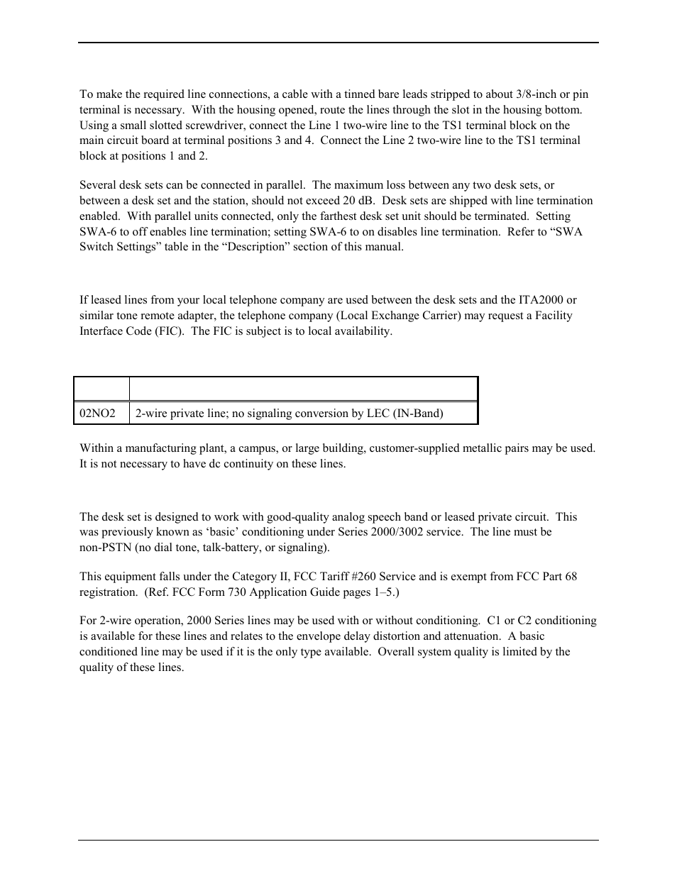 Line connections, Line considerations - private circuit, Circuit conditioning | GAI-Tronics ITR1000-001 Model ITR1000-001 Basic Tone Remote Deskset with Line Select User and Installation Manual User Manual | Page 17 / 40