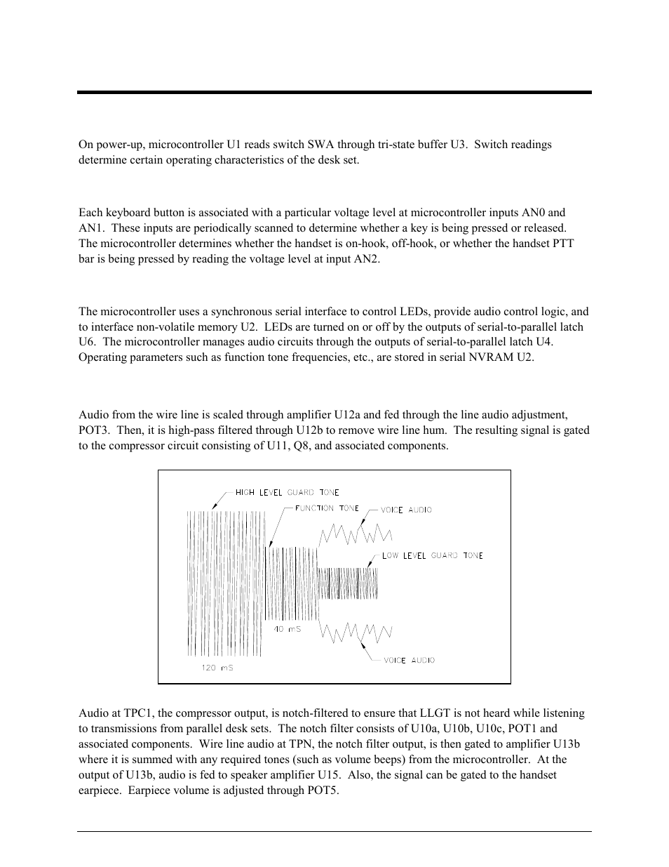 Theory of operation, Digital circuits, Analog-to-digital conversions | Serial peripheral interface, Audio circuits | GAI-Tronics ITR1000-001 Model ITR1000-001 Basic Tone Remote Deskset with Line Select User and Installation Manual User Manual | Page 25 / 40