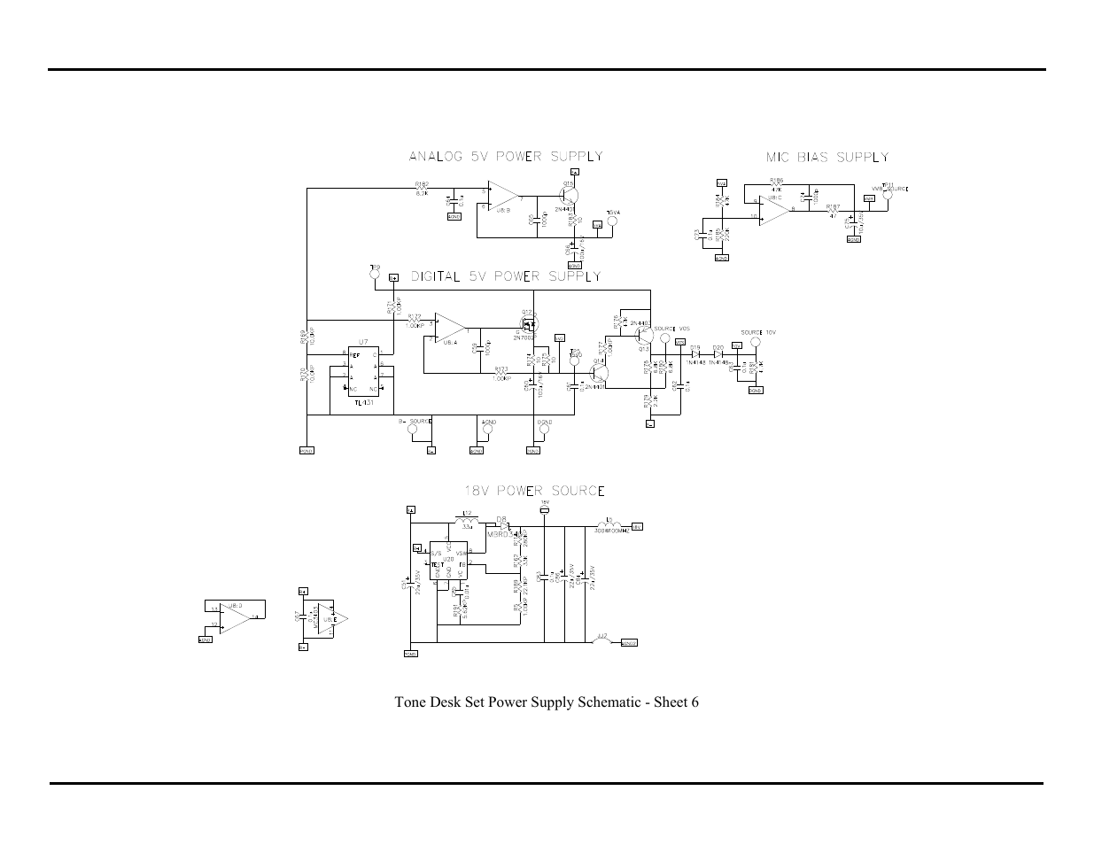 Tone desk set power supply schematic - sheet 6 | GAI-Tronics ITR1000-001 Model ITR1000-001 Basic Tone Remote Deskset with Line Select User and Installation Manual User Manual | Page 37 / 40