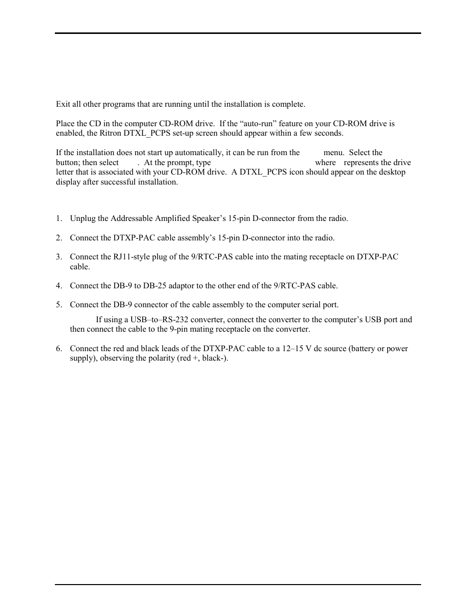 Rf programming software, Installation, Connecting the programming cable | GAI-Tronics 13363 Addressable Amplified Speakers Installation and Operation Manual User Manual | Page 37 / 57