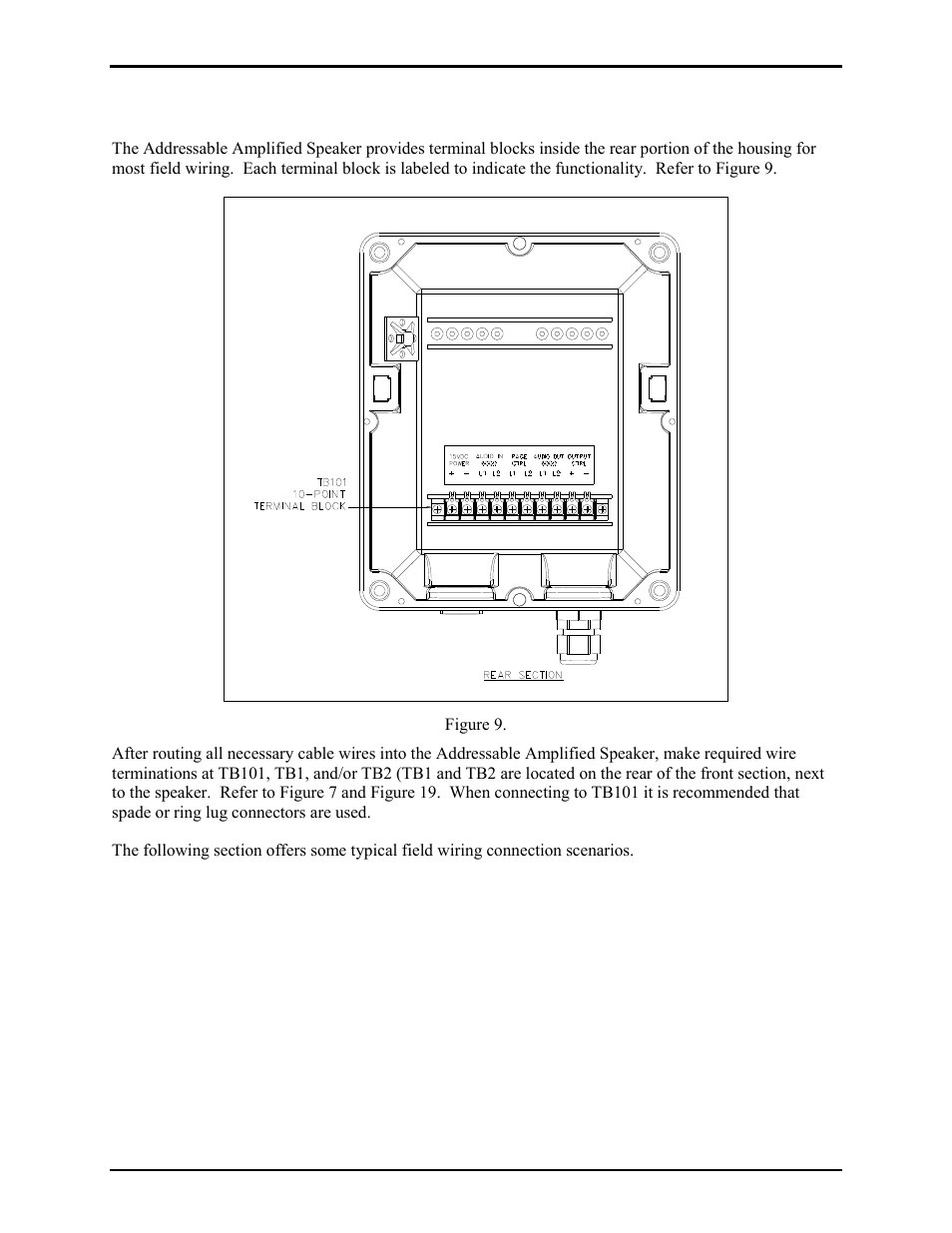Wire connections | GAI-Tronics 13363 Addressable Amplified Speakers Installation and Operation Manual User Manual | Page 44 / 57