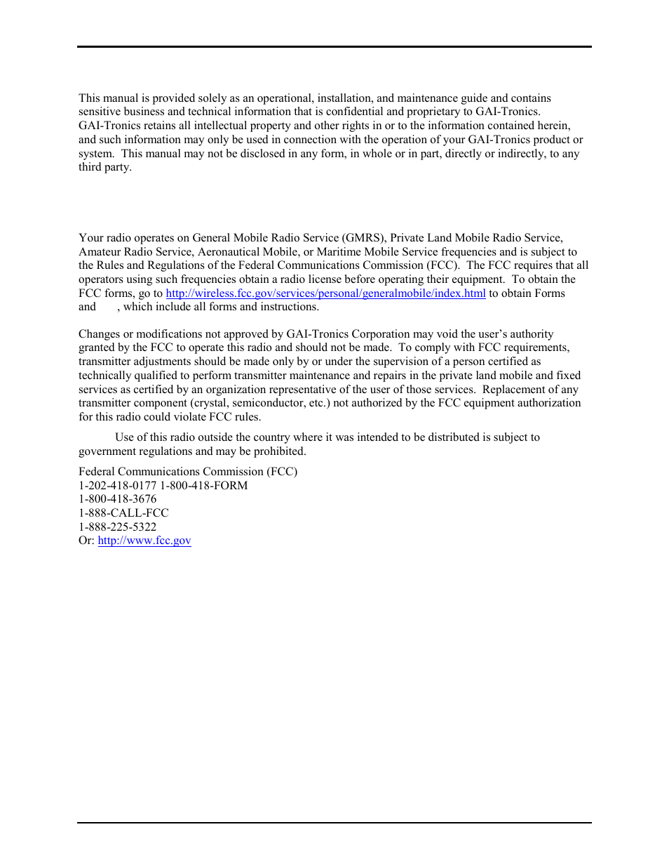 Confidentiality notice, Fcc licensing information | GAI-Tronics 13363 Addressable Amplified Speakers Installation and Operation Manual User Manual | Page 7 / 57