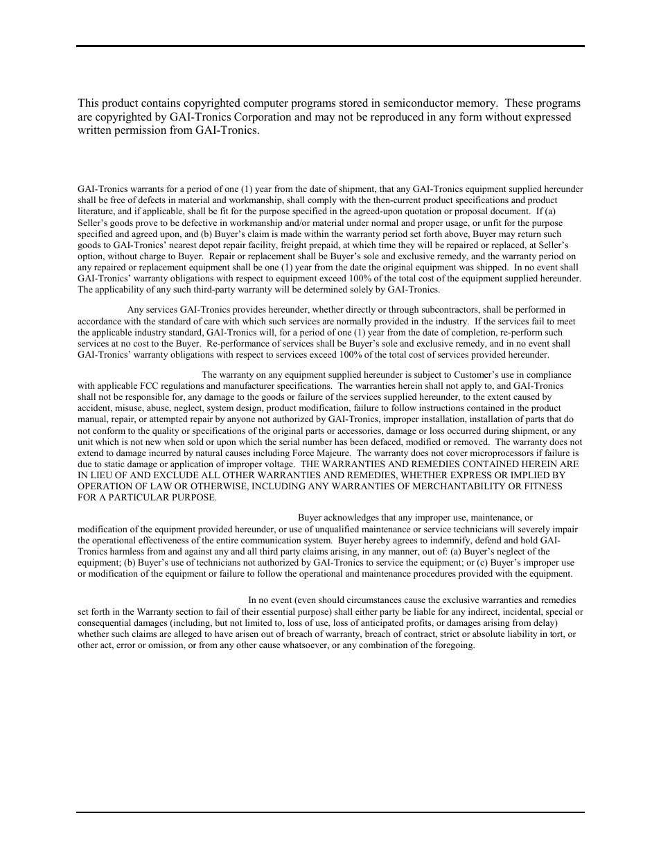 Computer software copyrights, Warranty | GAI-Tronics 13363 Addressable Amplified Speakers Installation and Operation Manual User Manual | Page 8 / 57