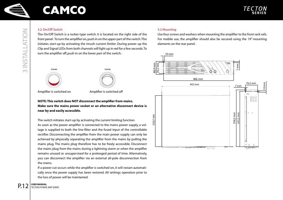 3 inst all ation, P.2 | Camco P.5 Series User Manual | Page 14 / 38